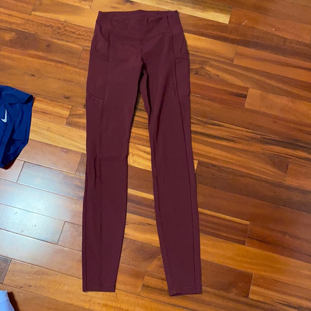 Lululemon size 4 tall red fast and free leggings